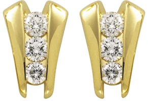 Round Three-Stone Earrings engagement ring setting