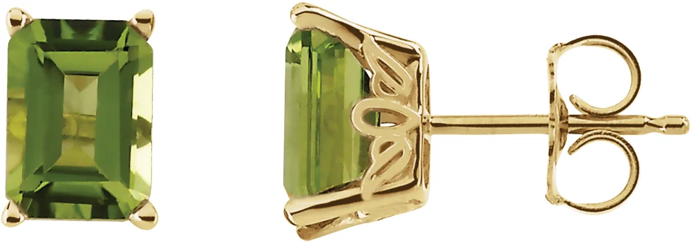 Emerald 4-Prong Stud Earring engagement ring setting