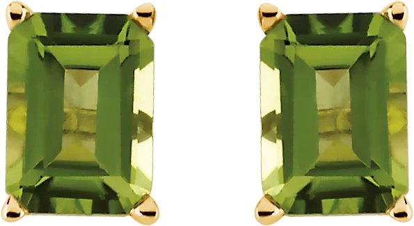 Emerald 4-Prong Stud Earring view 2