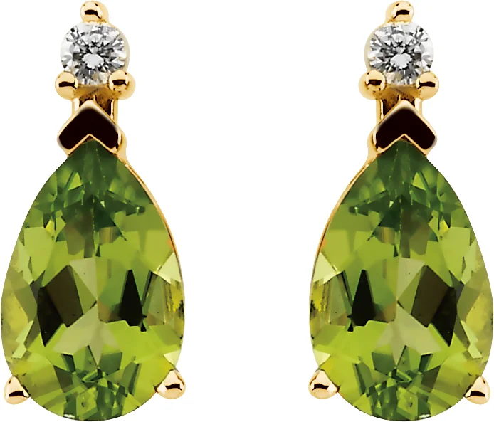 Pear 3-Prong Accented Earrings view 2
