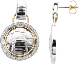 Accented Alligator Skin Earrings engagement ring setting