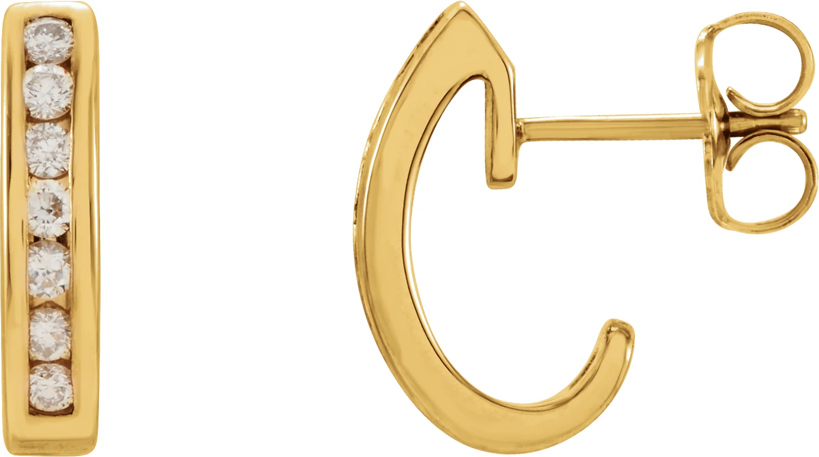 Channel-Set J-Hoop Earrings engagement ring setting