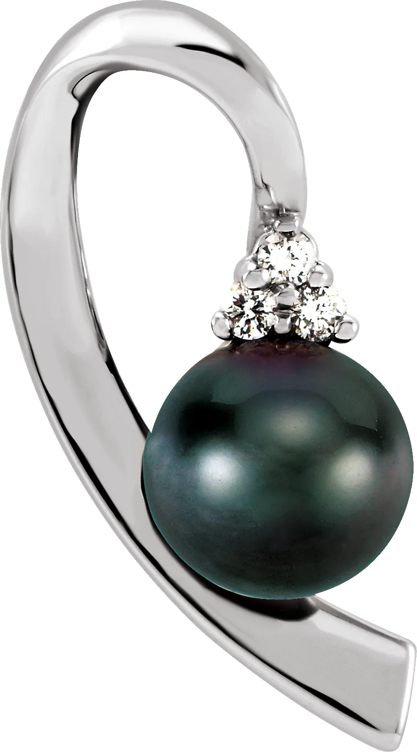 Freeform Pearl Pendant engagement ring setting