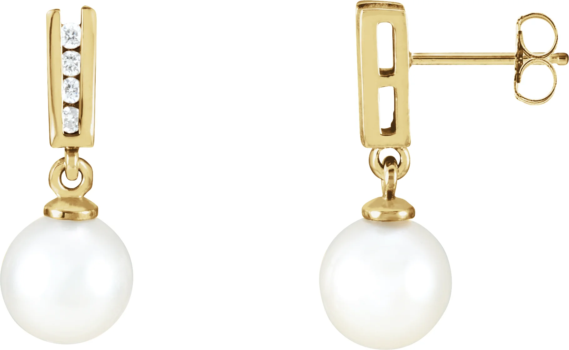 Accented Pearl Earrings engagement ring setting