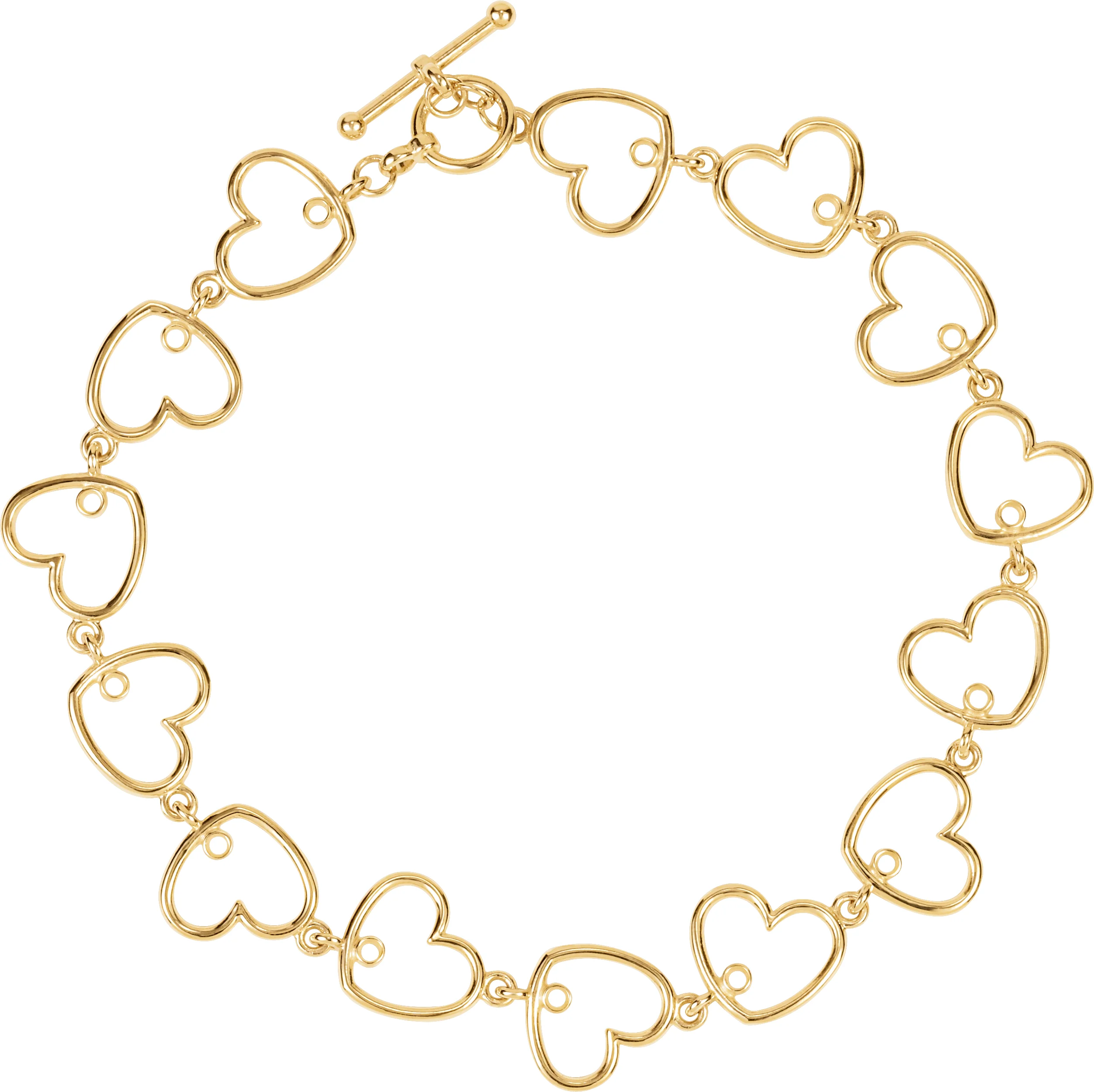 Accented Heart Link Bracelet engagement ring setting