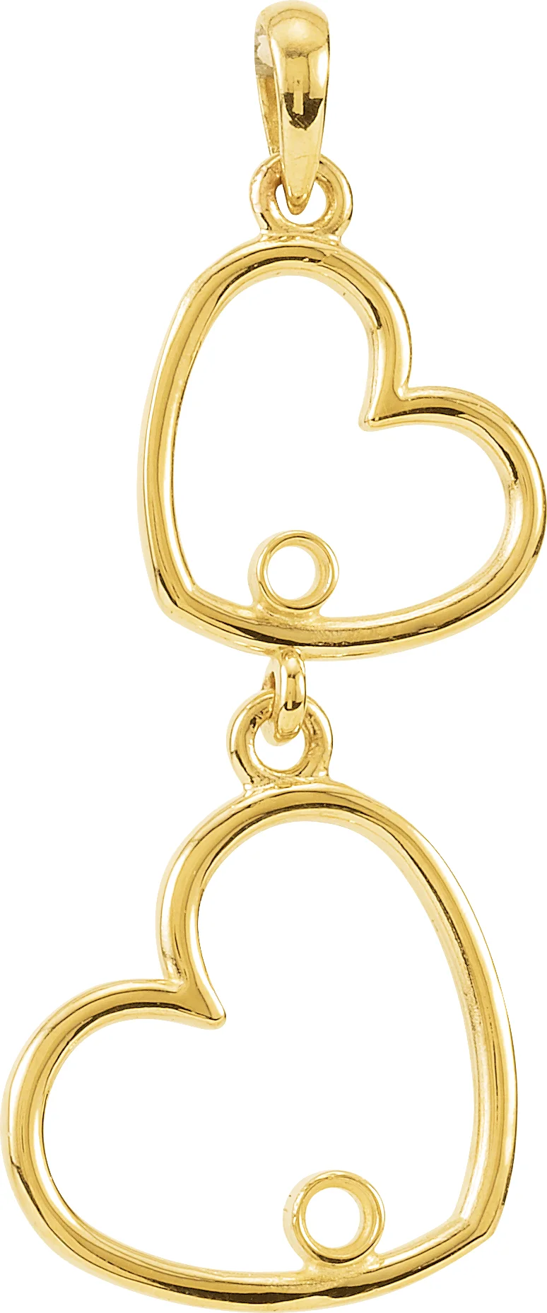 Accented Double Heart Necklace engagement ring setting