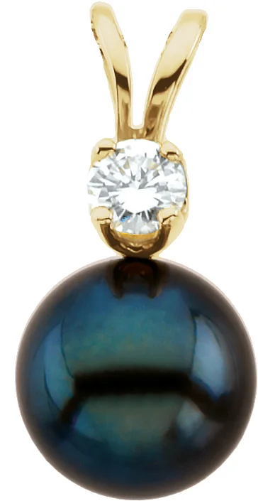 Accented Pearl Pendant  engagement ring setting