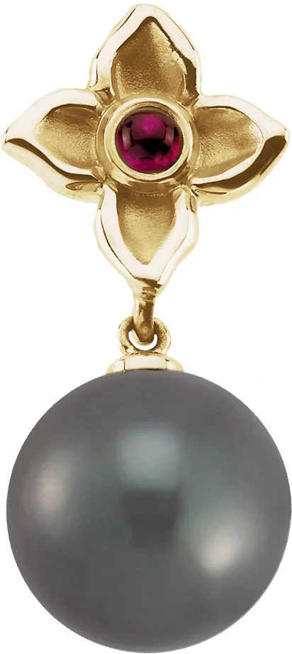 Floral Pearl Pendant engagement ring setting