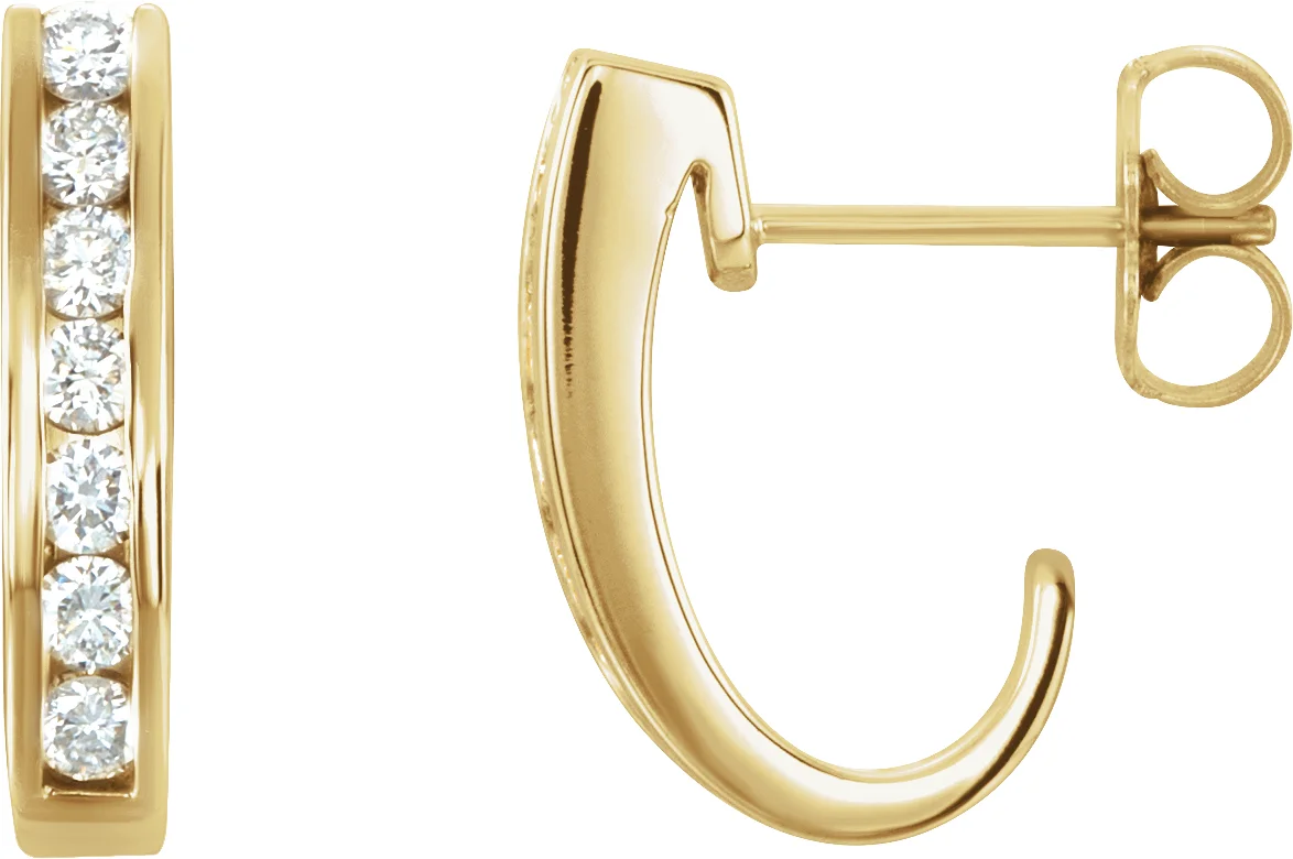 Channel-Set J-Hoop Earrings engagement ring setting