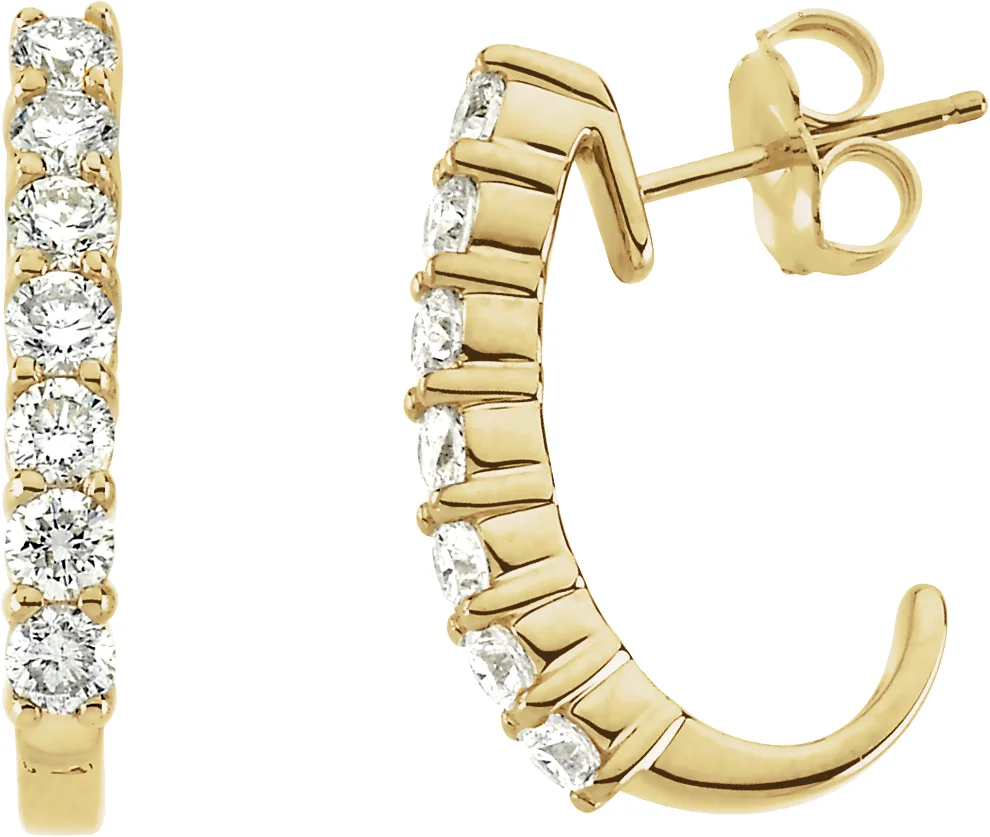 Accented J-Hoop Earrings engagement ring setting