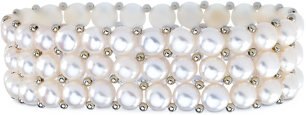 Pearl Stretch Bracelet engagement ring setting