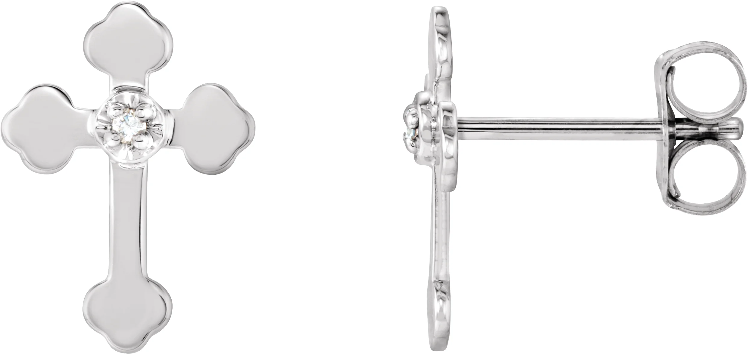 Cross Earrings engagement ring setting
