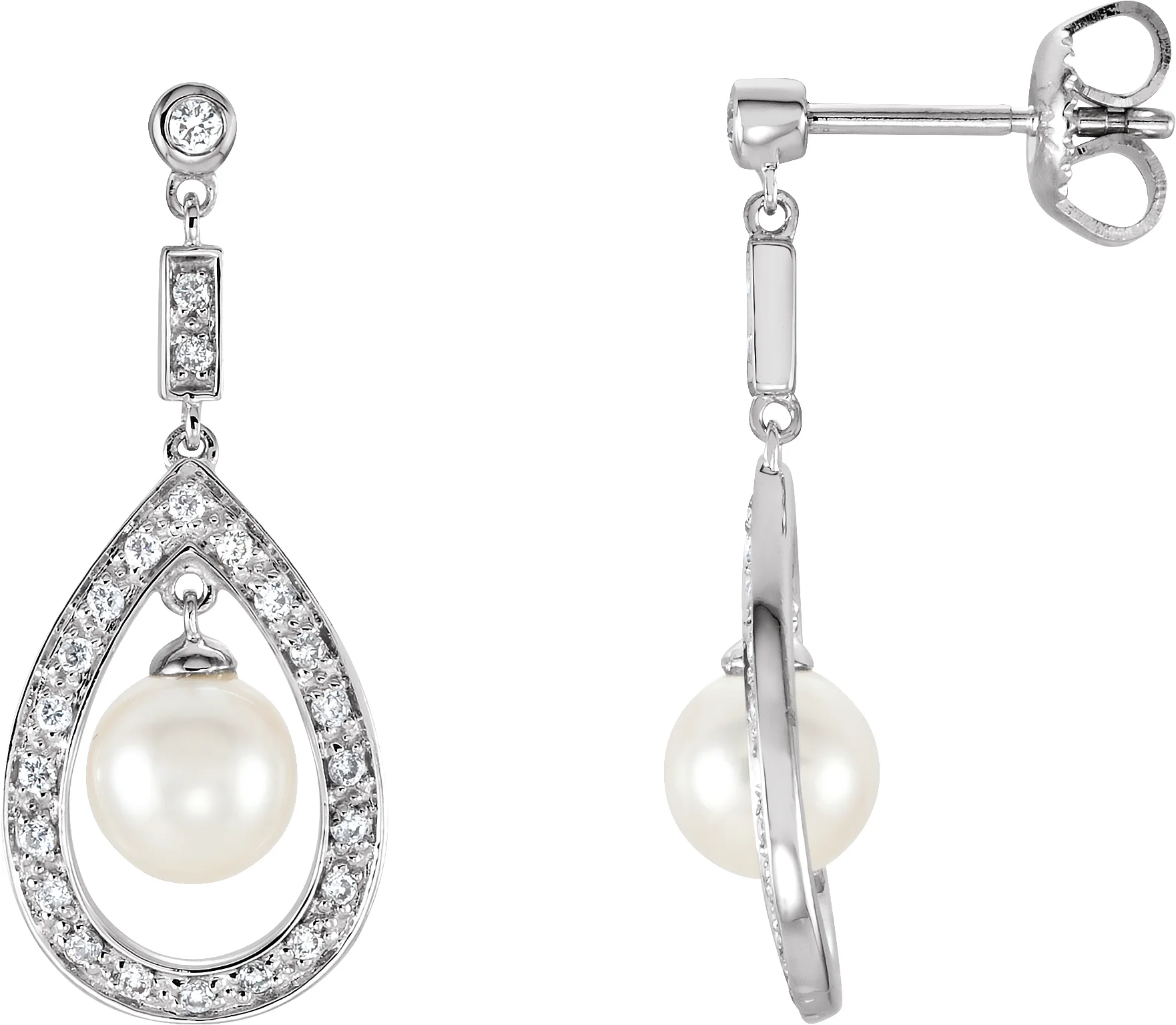 Accented Pearl Earrings engagement ring setting