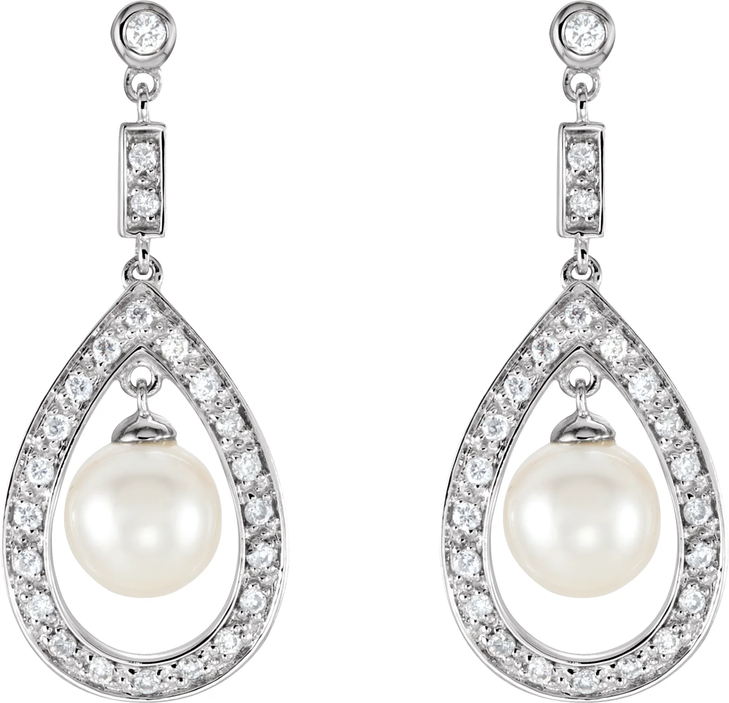 Accented Pearl Earrings view 2