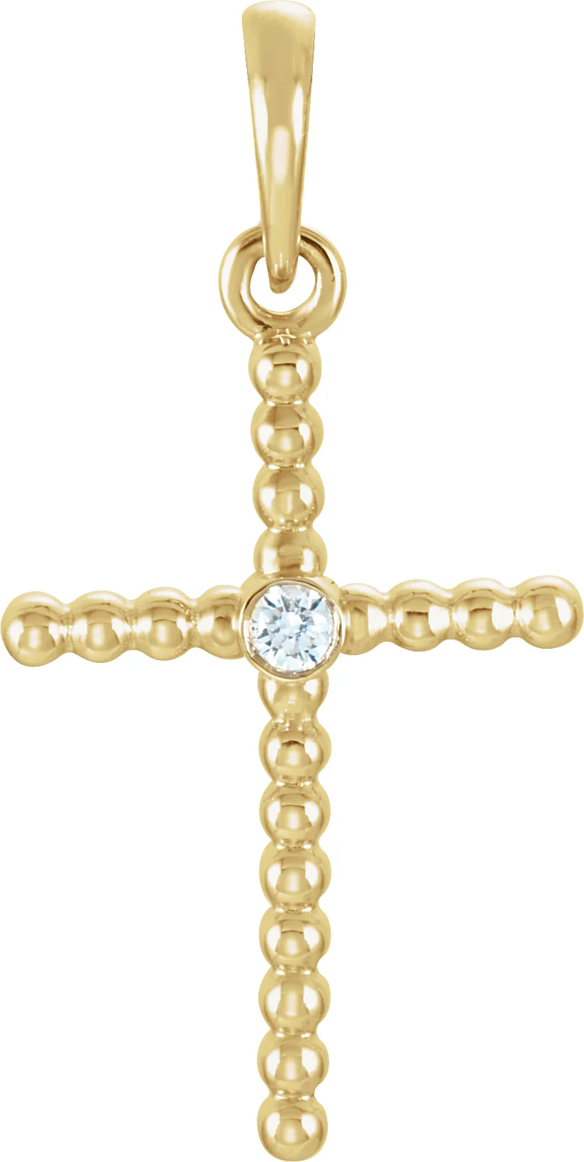 Beaded Cross Pendant engagement ring setting