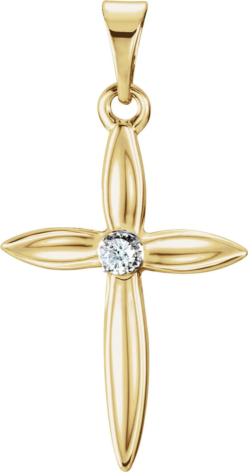 Accented Cross Pendant engagement ring setting
