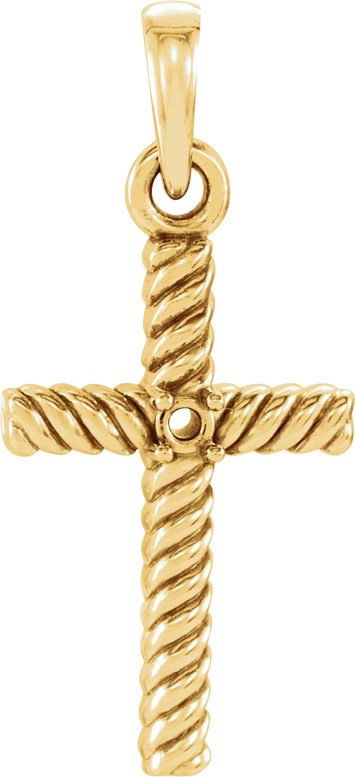 Rope Cross Pendant engagement ring setting