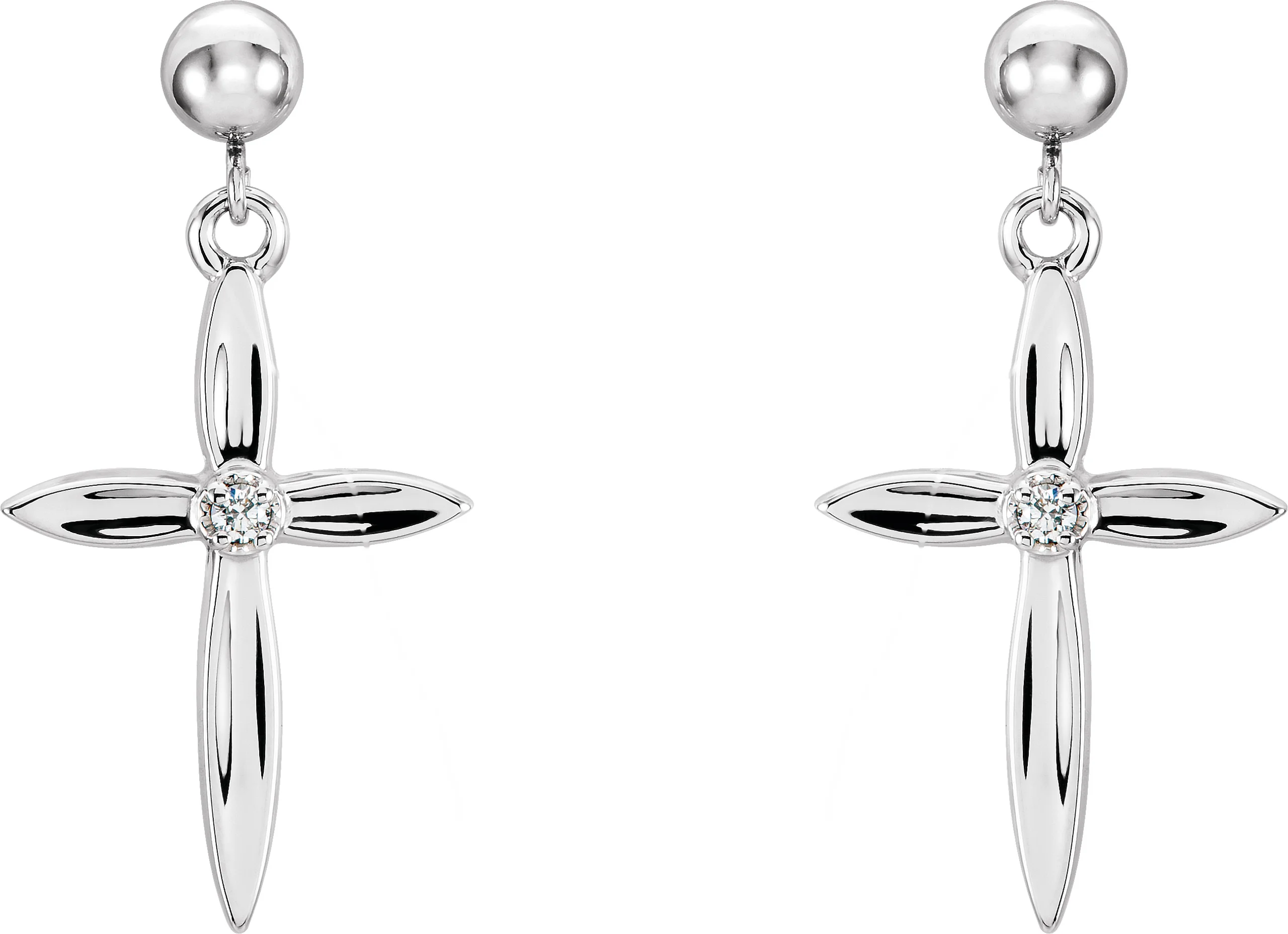 Cross & Ball Earrings view 2