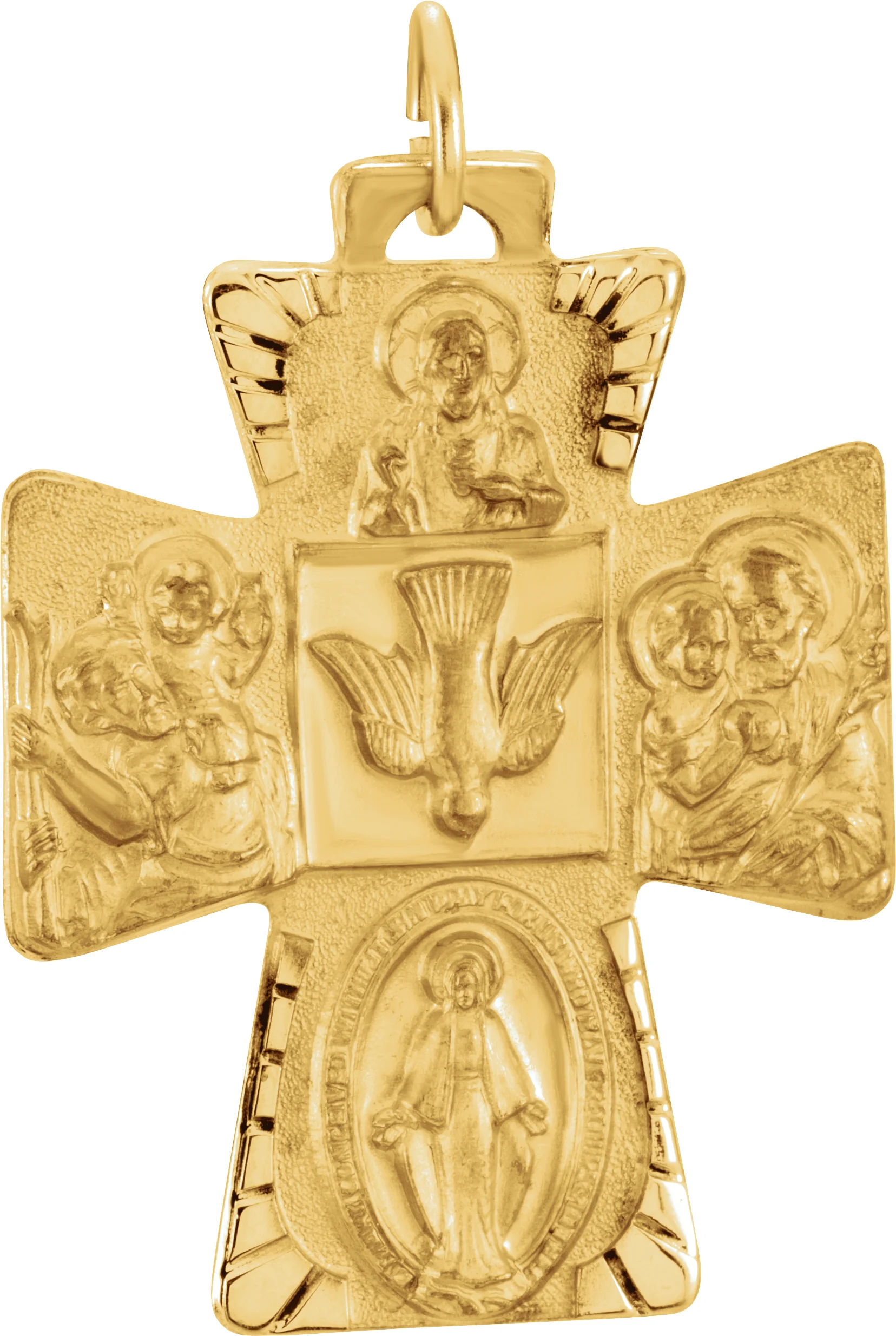 Four-Way Cross Medal Necklace or Pendant in 14K Yellow Gold | Haejin Jewelry Brooklyn