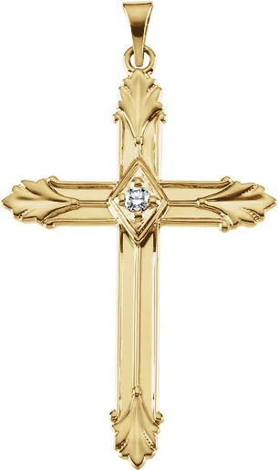 Cross Pendant engagement ring setting