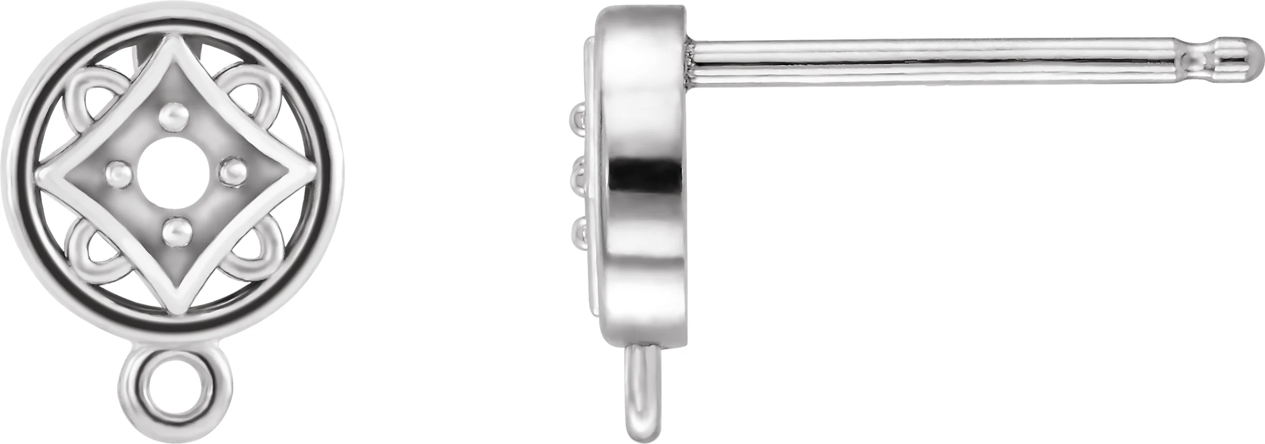 Round 4-Prong Earring Top engagement ring setting