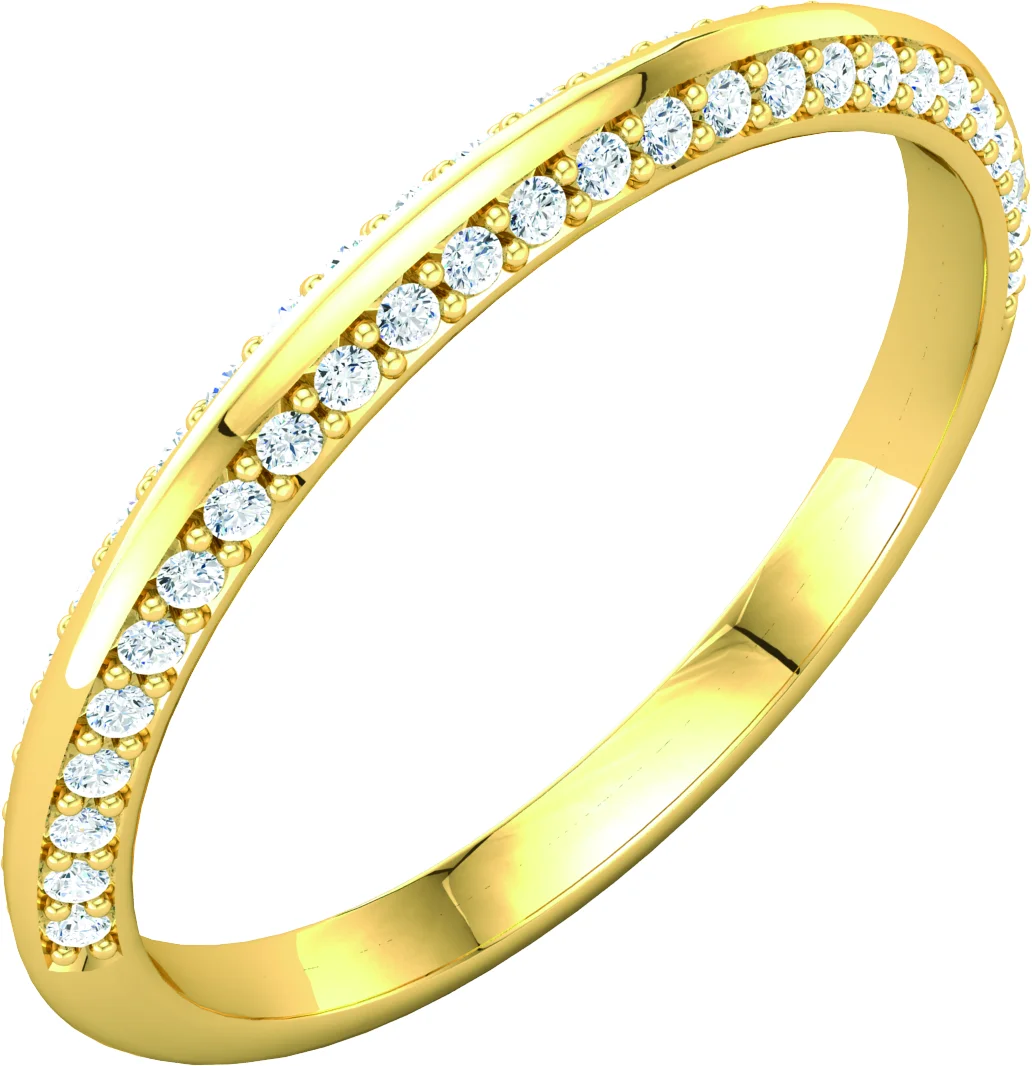 Accented Knife Band band in 14K White Gold | Haejin Jewelry Brooklyn