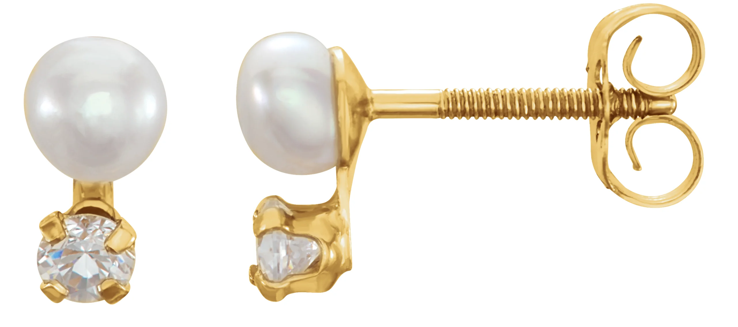 Youth Accented Pearl Earrings engagement ring setting