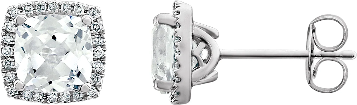 Round 4-Prong Halo-Style Earrings engagement ring setting
