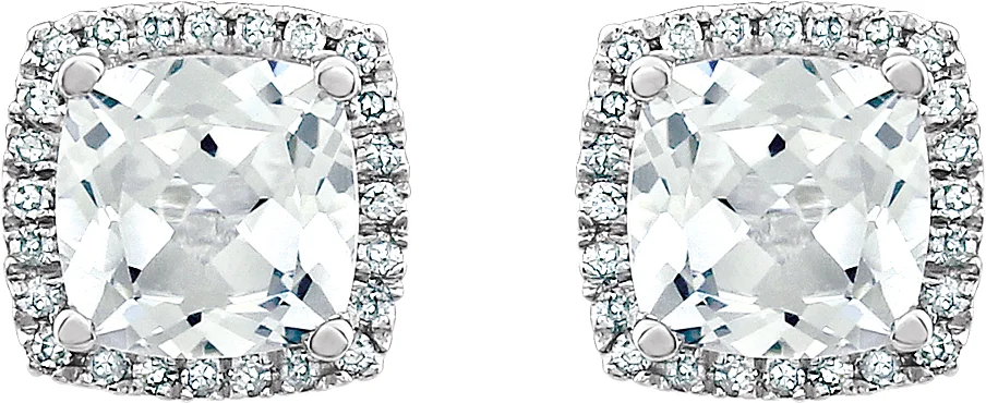Round 4-Prong Halo-Style Earrings view 2