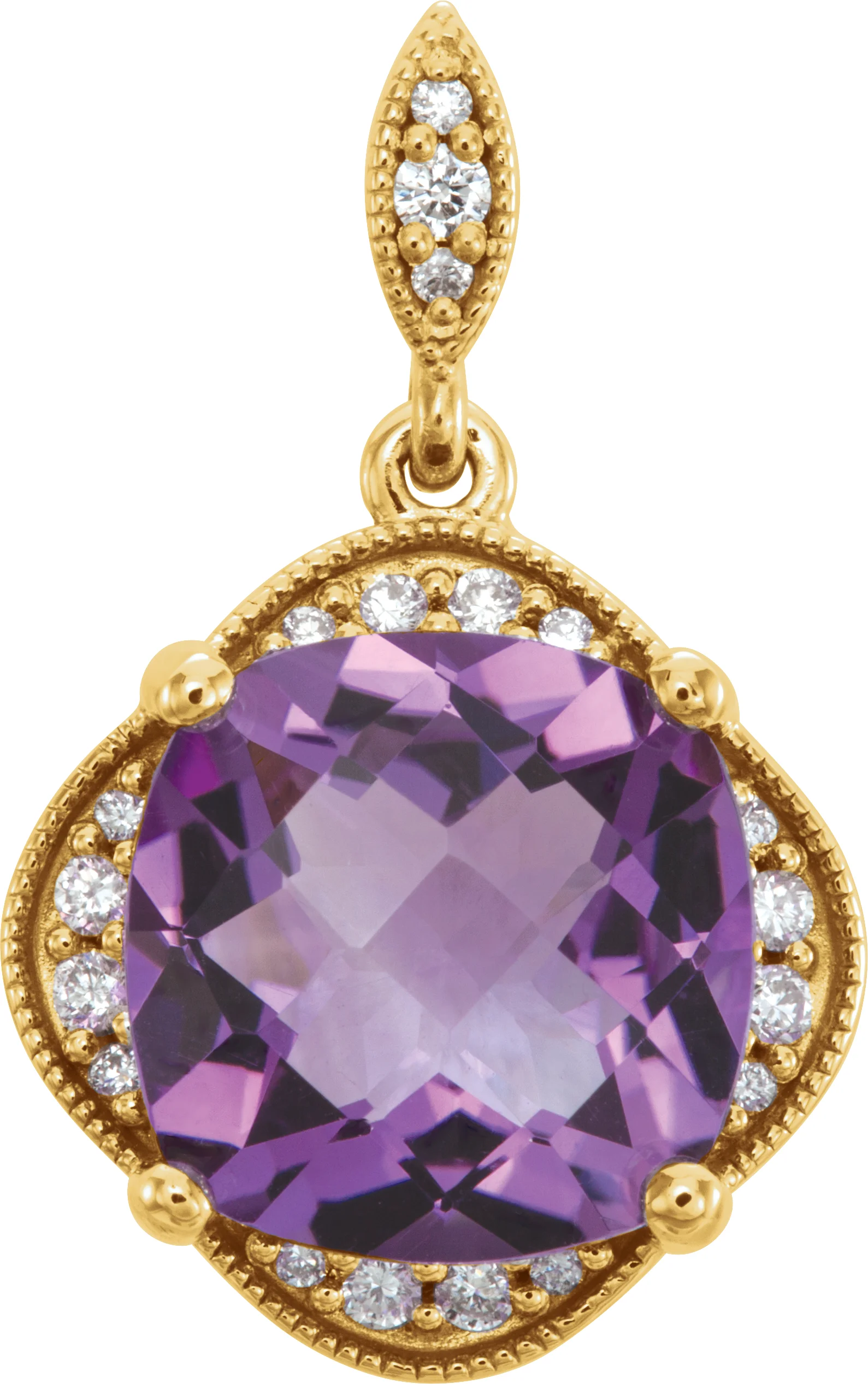 Halo-Style Pendant in 14K Yellow Gold | Haejin Jewelry Brooklyn