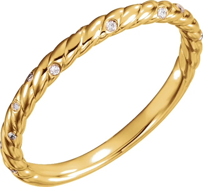 Accented Rope Band band in 14K White Gold | Haejin Jewelry Brooklyn