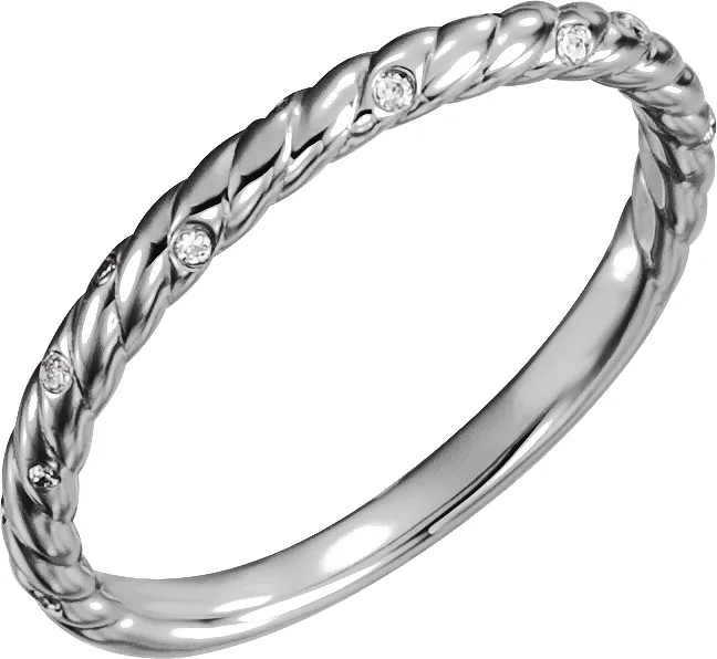 Accented Rope Band engagement ring setting