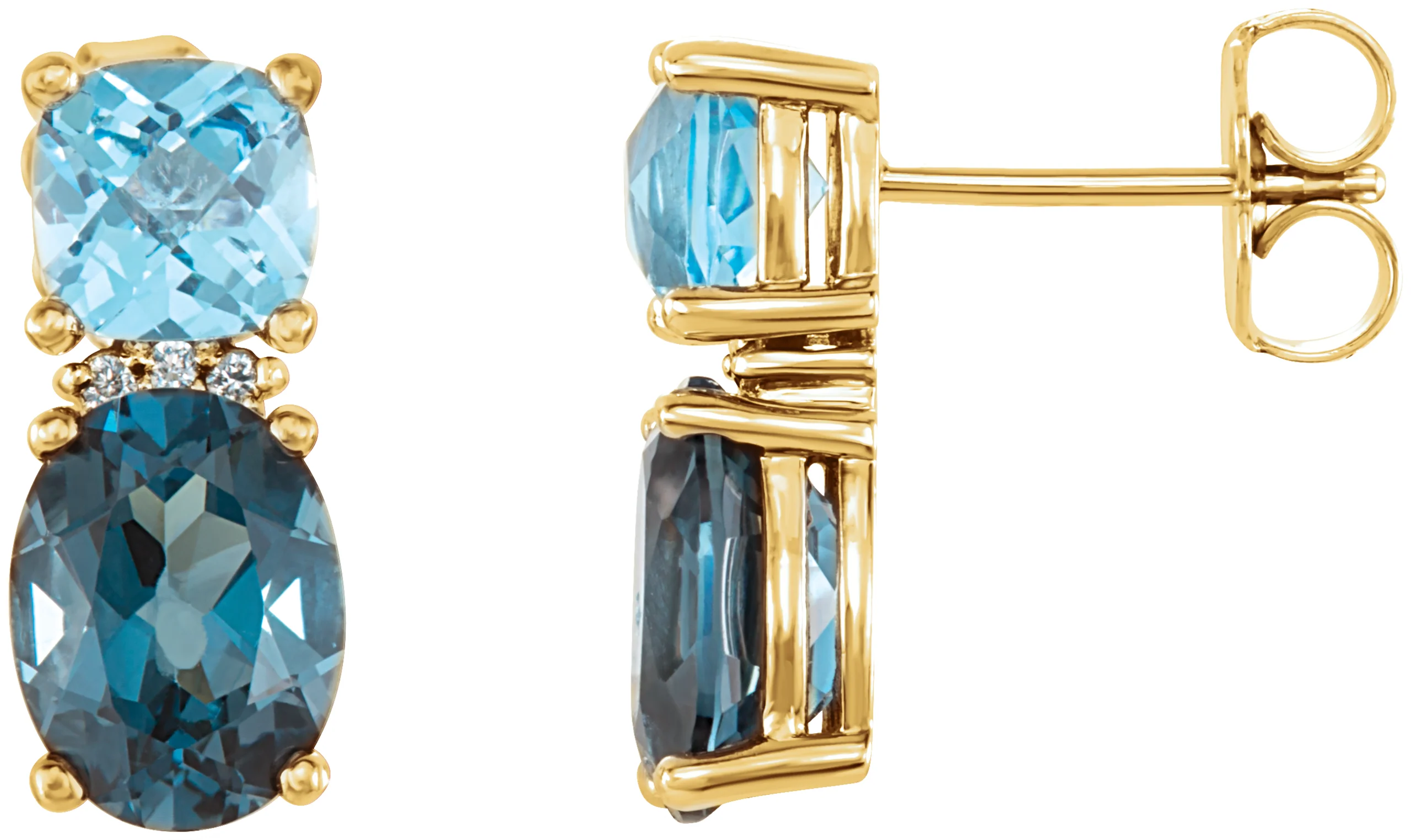 Multi-Shape Earrings in 14K Yellow Gold | Haejin Jewelry Brooklyn