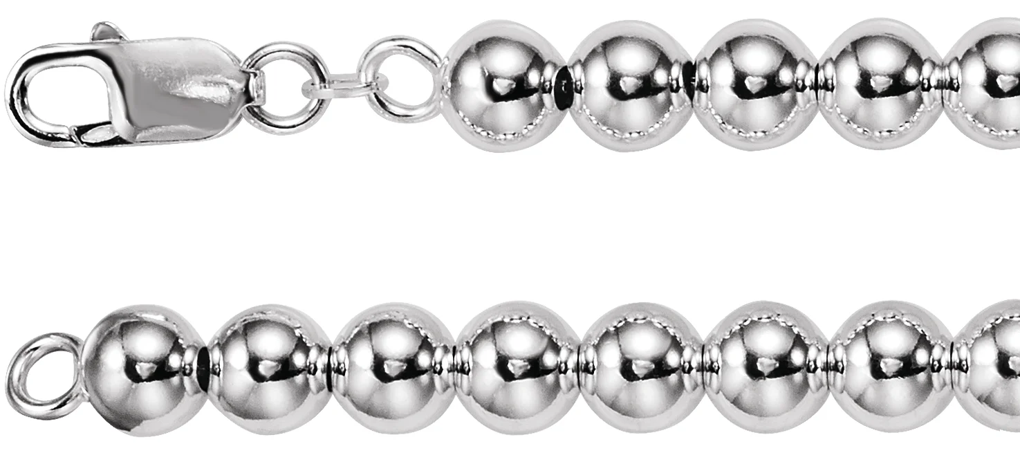 8 mm Bead Chain engagement ring setting
