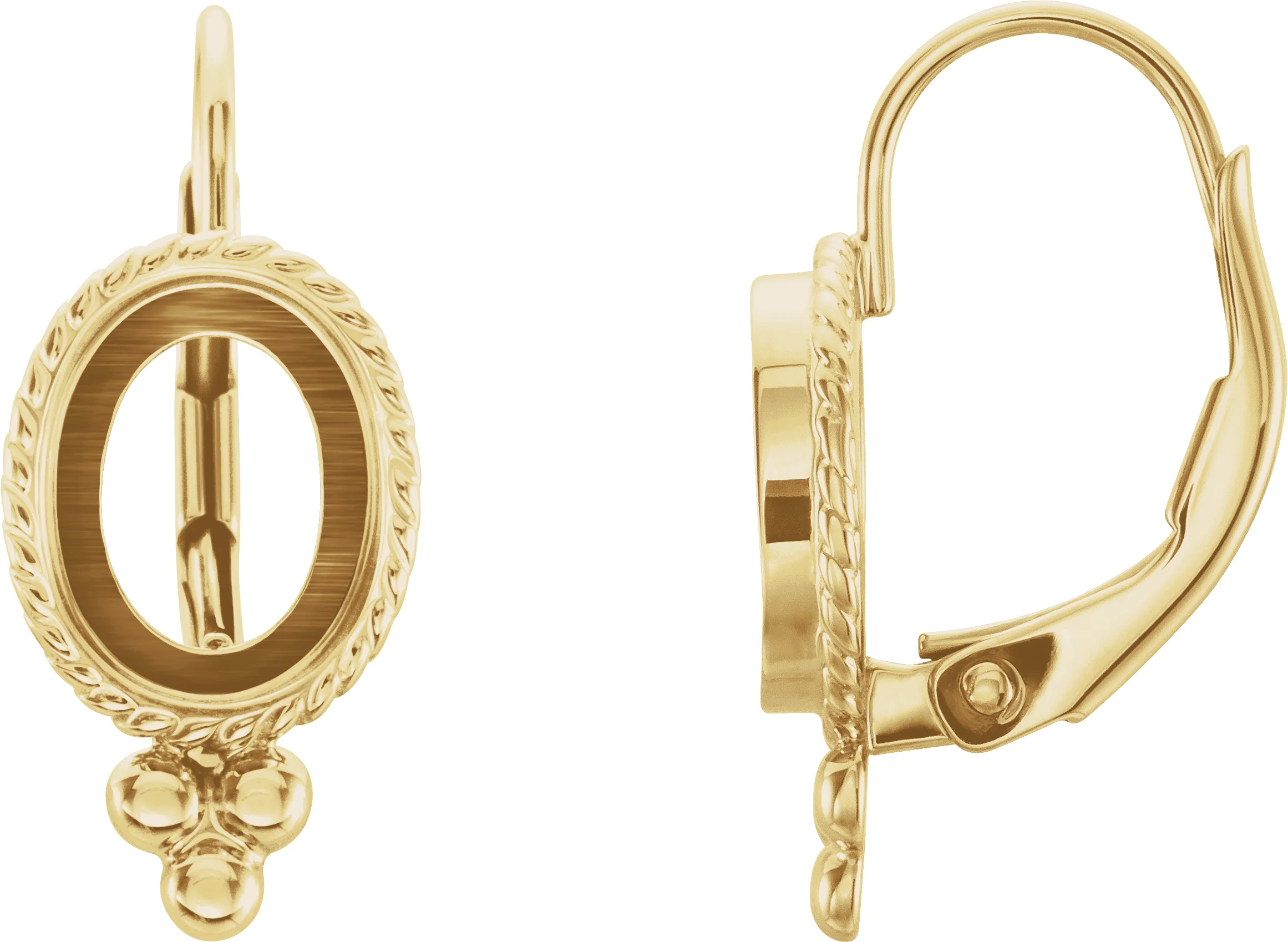 Cabochon Earrings in 14K Yellow Gold | Haejin Jewelry Brooklyn