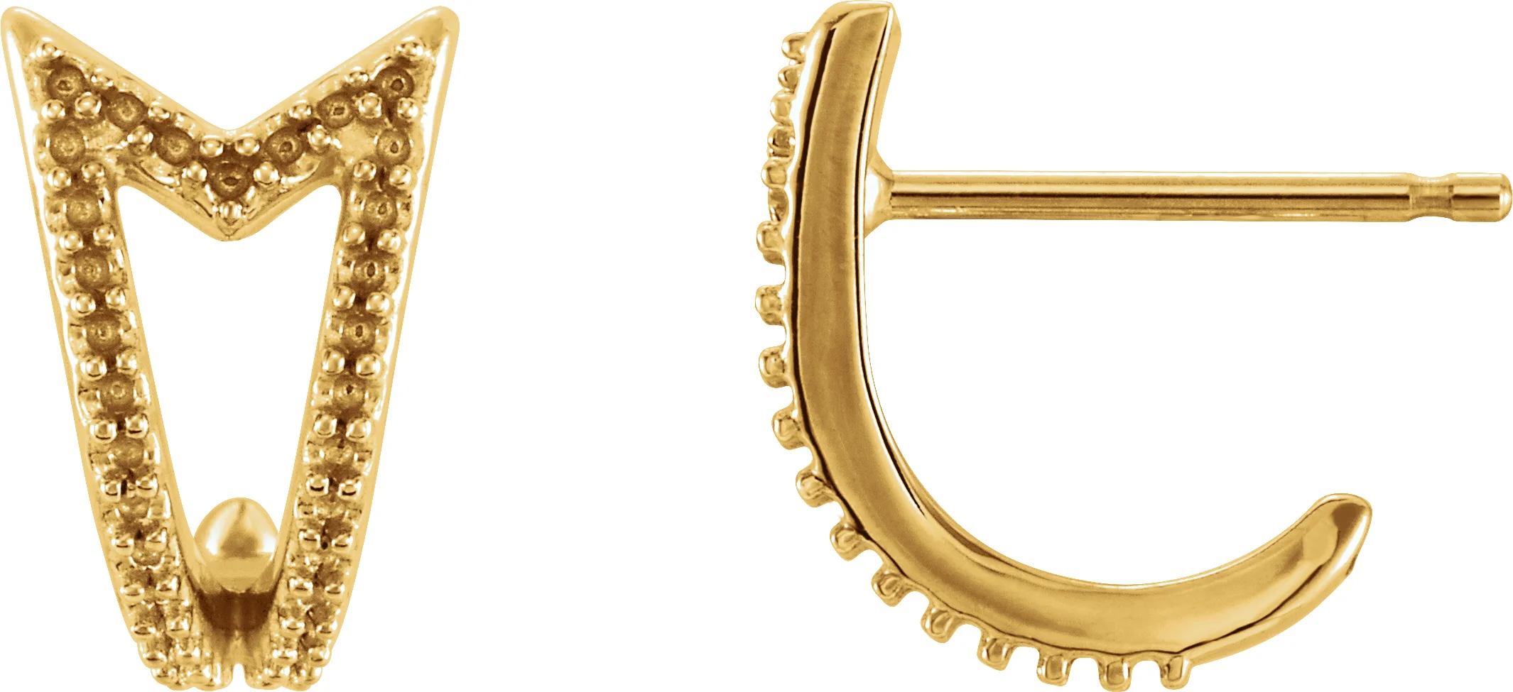 Geometric J-Hoop Earrings engagement ring setting