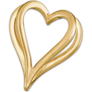 Shadow Heart Slide Pendant in 14K Yellow Gold | Haejin Jewelry Brooklyn