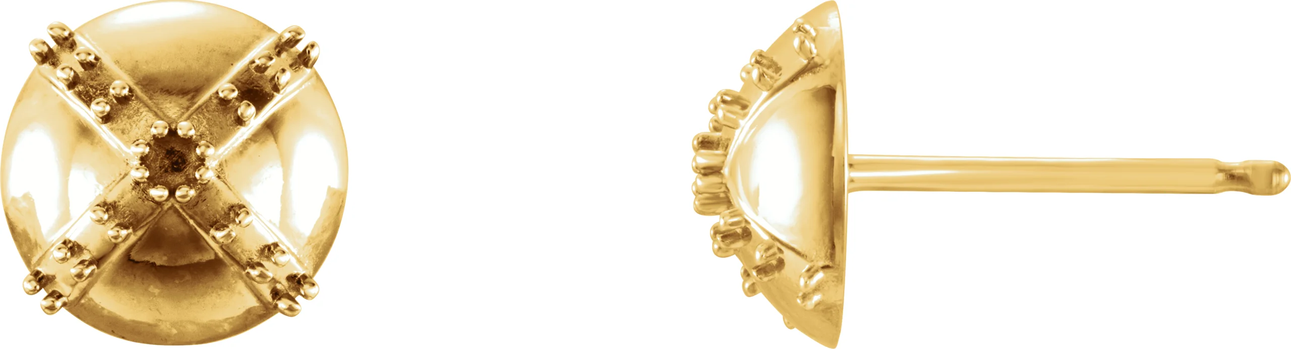 Accented Stud Earrings in 14K Yellow Gold | Haejin Jewelry Brooklyn