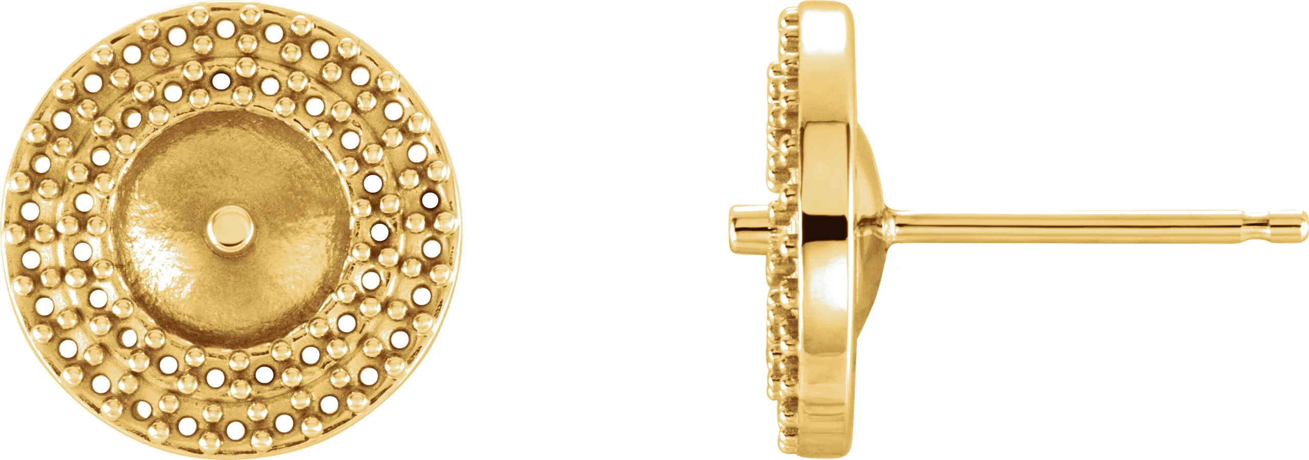Halo-Style Pearl Earrings  in 14K Yellow Gold | Haejin Jewelry Brooklyn