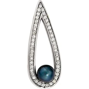 Accented Pearl Pendant  engagement ring setting