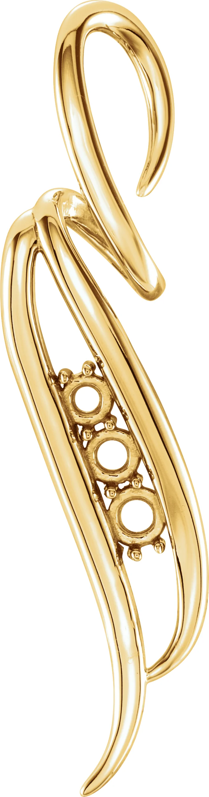 Accented Freeform Pendant engagement ring setting
