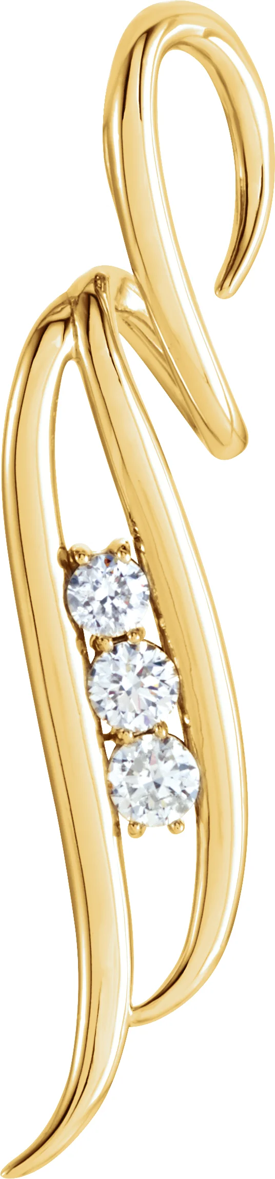 Accented Freeform Pendant in 14K Yellow Gold | Haejin Jewelry Brooklyn