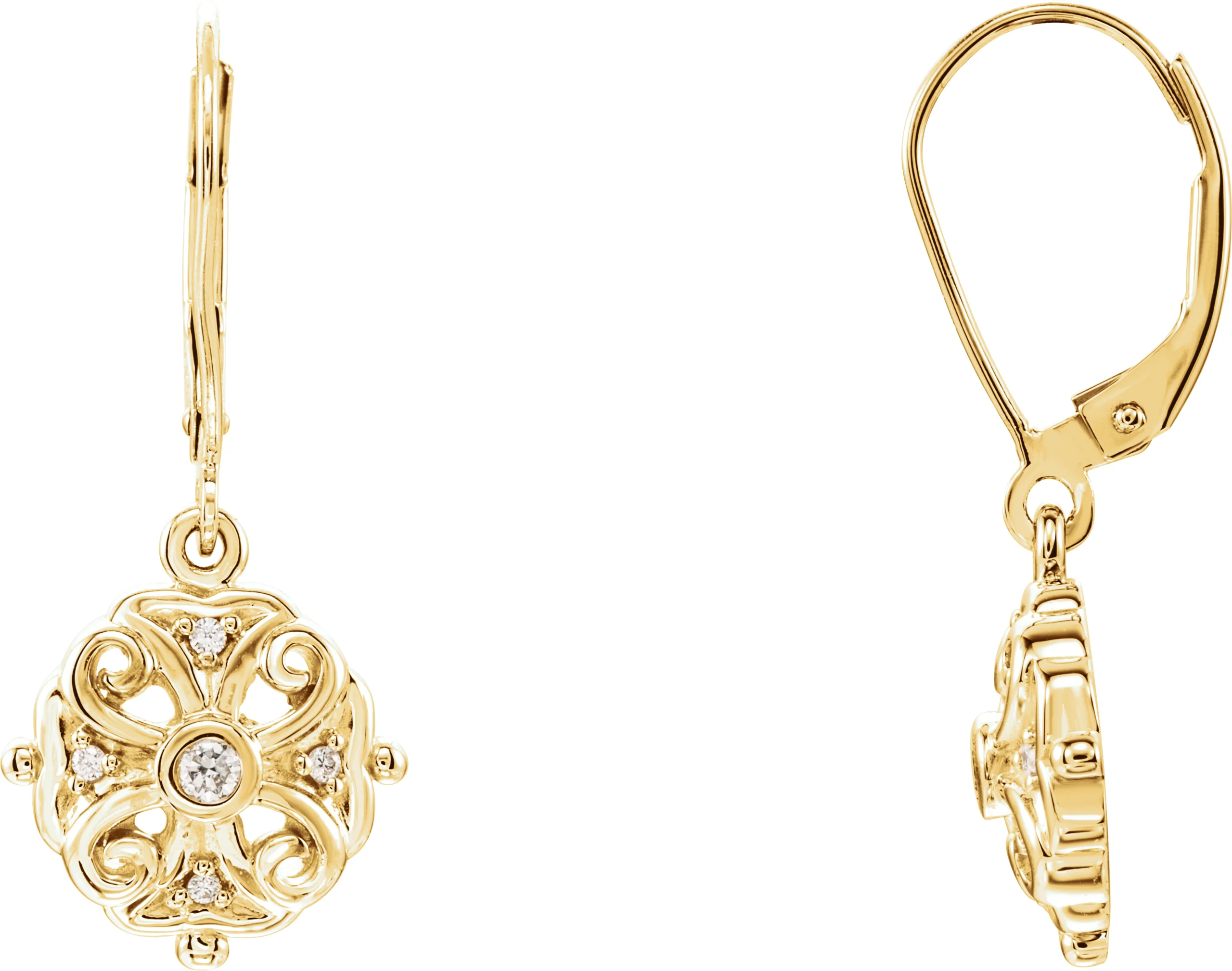 Filigree Earrings engagement ring setting