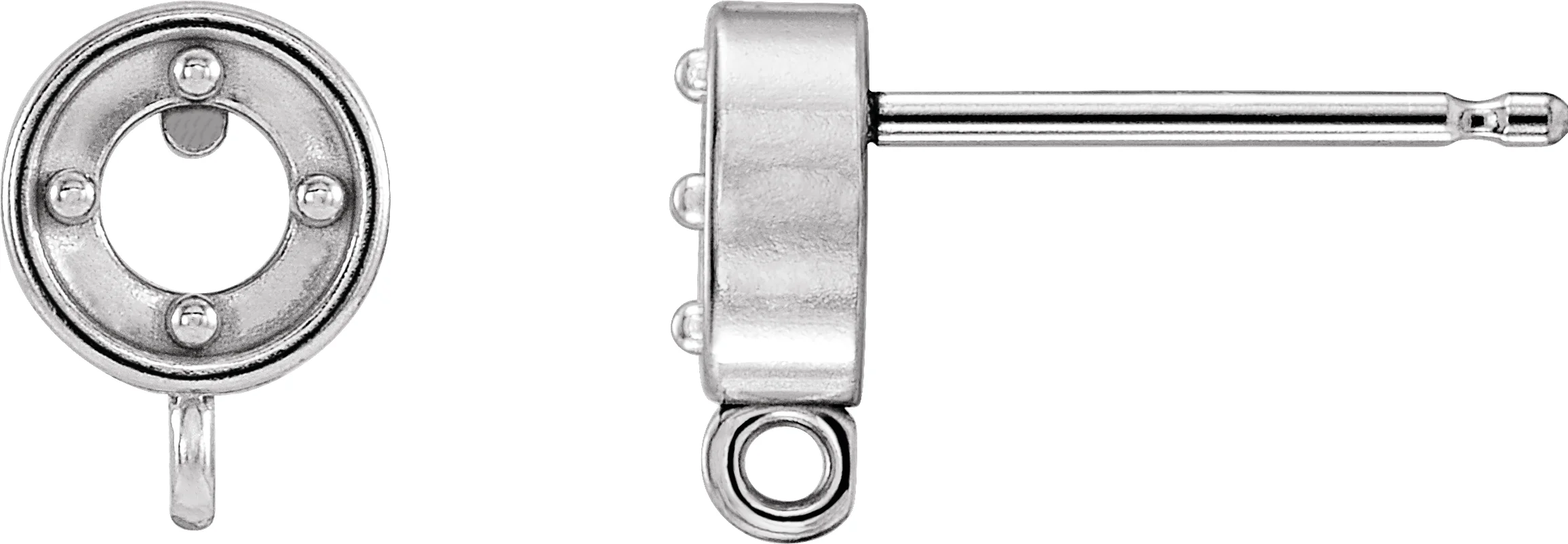 Round 4-Prong Earring Top in 14K Yellow Gold | Haejin Jewelry Brooklyn