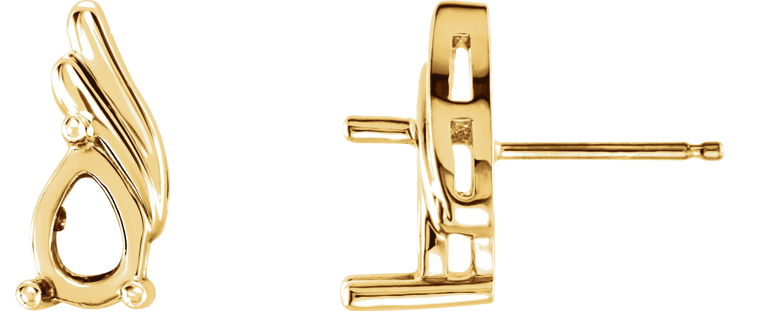 Pear 3-Prong Earrings in 14K Yellow Gold | Haejin Jewelry Brooklyn