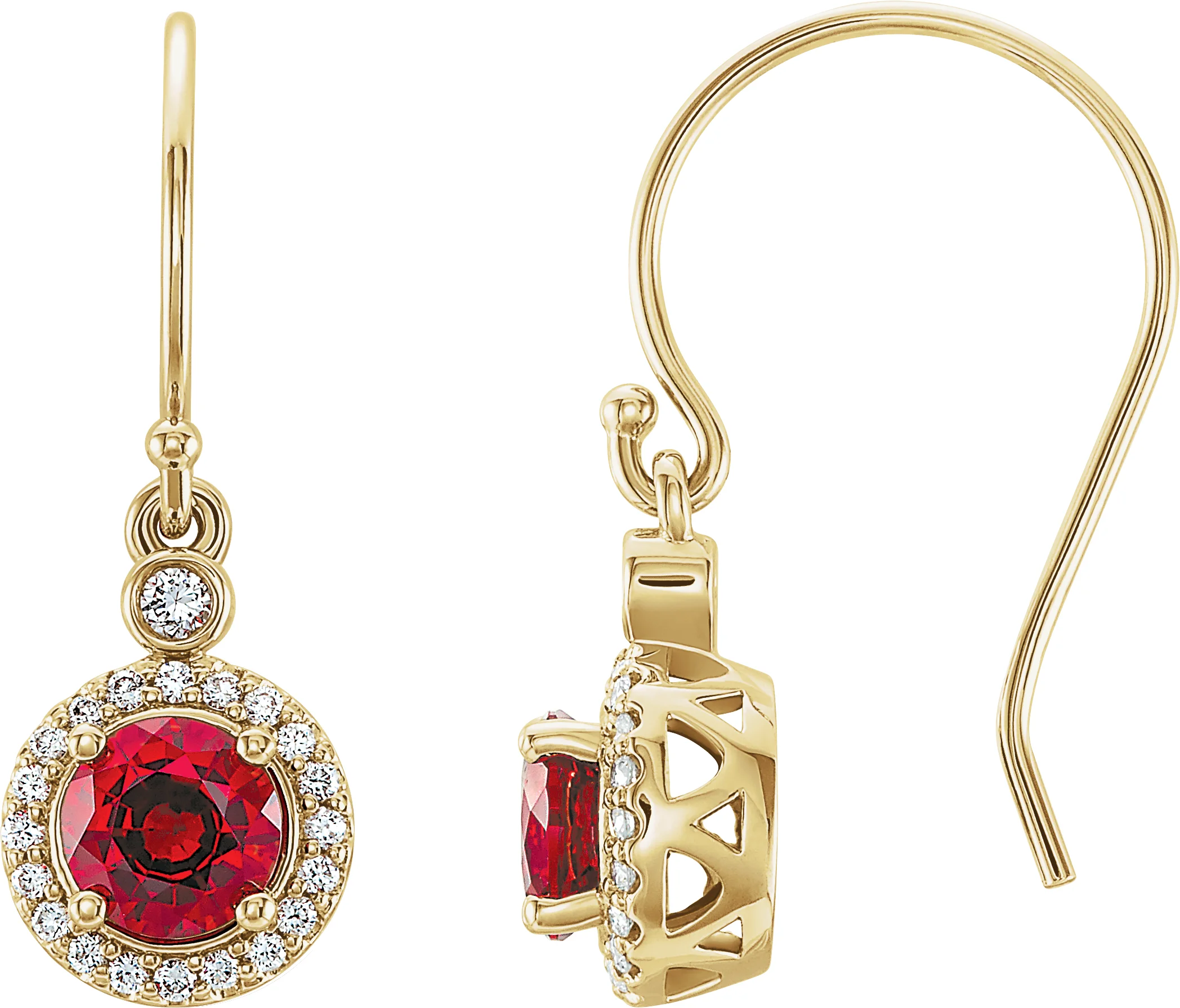 Halo-Style Earrings in 14K Yellow Gold | Haejin Jewelry Brooklyn