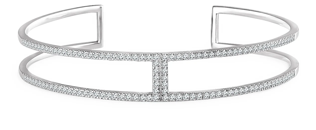 Negative Space Cuff Bracelet engagement ring setting