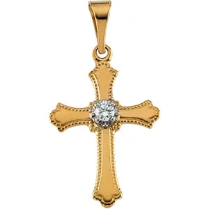 Cross Necklace or Pendant engagement ring setting