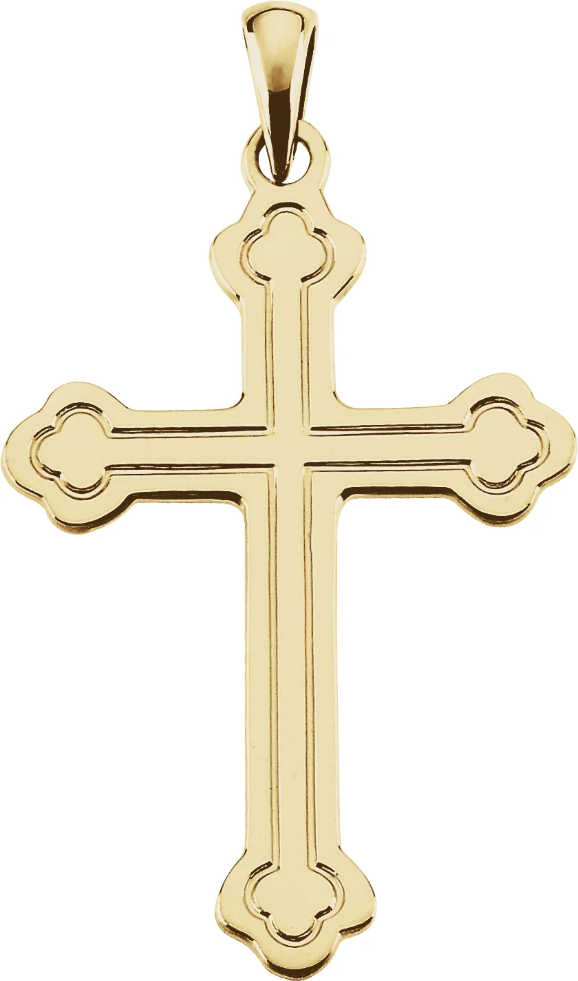 Cross Necklace or Pendant in 14K Yellow Gold | Haejin Jewelry Brooklyn