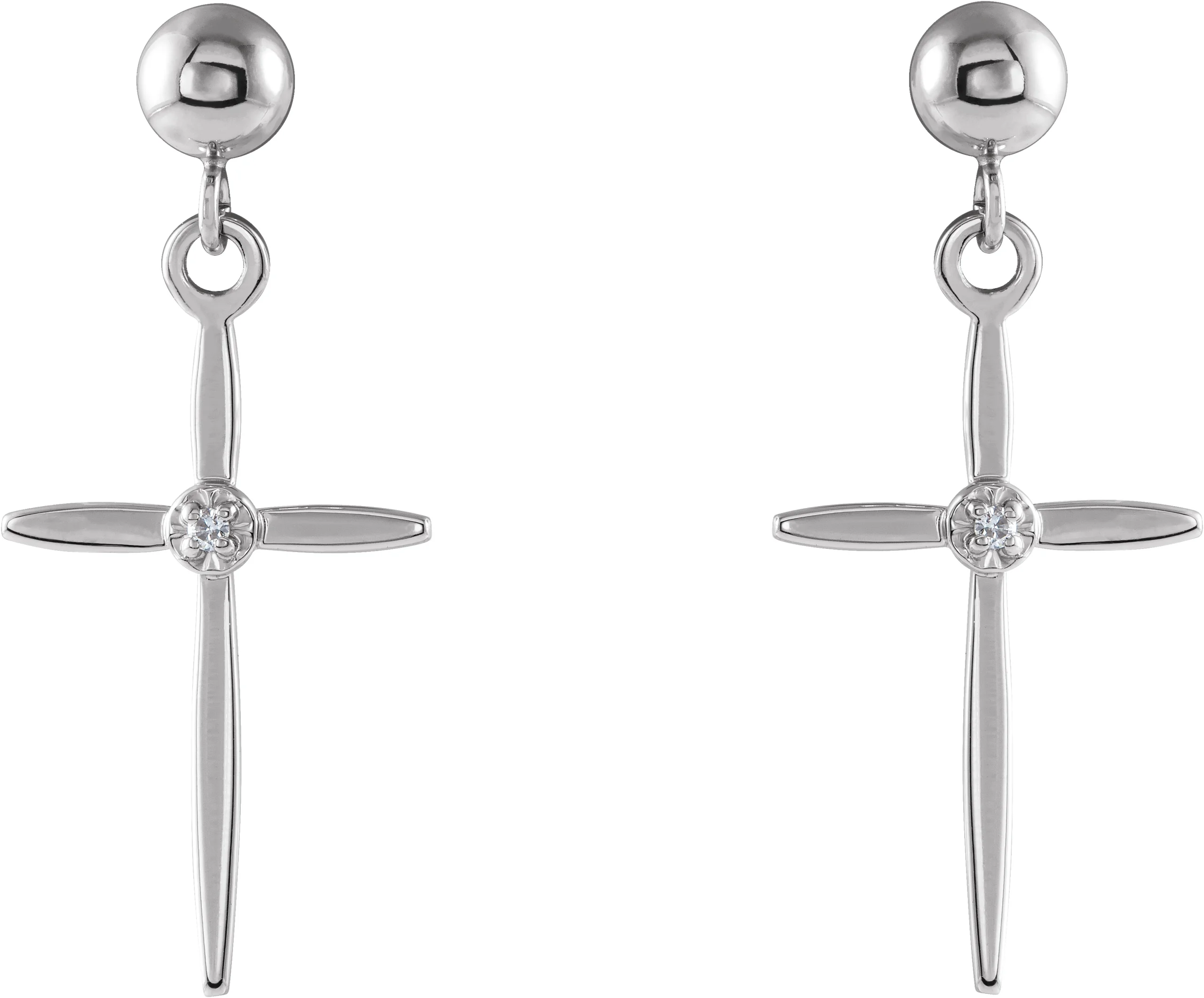 Cross & Ball Earrings view 2